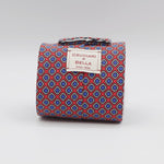 Cruciani & Bella - Printed Madder Silk  - Red, Blue and White Tie