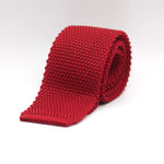 Cruciani & Bella 100% Knitted Silk Red knitted tie Plain Tie Handmade in Italy 6 cm x 145 cm