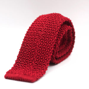 Cruciani & Bella 100% Knitted Silk Red knitted tie Handmade in Italy 6 cm x 145 cm