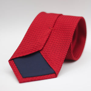Cruciani & Bella 100% Silk Grenadine Garza Grossa Woven in Italy Tipped Red unlined tie Handmade in Italy 8 cm x 150 cm