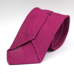 Cruciani & Bella 100% Silk Grenadine Garza Grossa Woven in Italy Unlined Hand rolled blades Rich Pink unlined tie  Handmade in Italy 8 cm x 150 cm