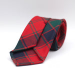 Cruciani & Bella 100% Italian Woven Wool Tartan Unlined Hand rolled blades Robertson Red Modern Tartan Tie Handmade in Italy 8 cm x 150 cm