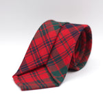 Cruciani & Bella 100% Italian Woven Wool Tartan Unlined Hand rolled blades Ross Red Modern Tartan Tie Handmade in Italy 8 cm x 150 cm