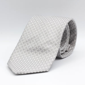 Cruciani & Bella - Woven Jacquard Silk - Silver, Silver and White dots Tie