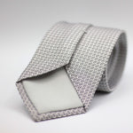 Cruciani & Bella 100% Silk Grenadine Garza Grossa Woven in Italy Tipped Silver plain tie Handmade in Italy 8 cm x 150 cm