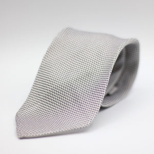 Cruciani & Bella 100% Silk Grenadine Garza Fina Woven in Italy Unlined Hand rolled blades Silver unlined tie Handmade in Italy 8 cm x 150 cm