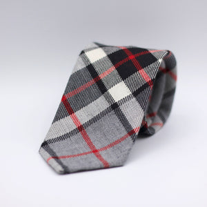 Cruciani & Bella 100% Italian Woven Wool Tartan Unlined Hand rolled blades Thomson Grey Modern Tartan tie Handmade in Italy 8 cm x 150 cm