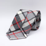 Cruciani & Bella 100% Italian Woven Wool Tartan Unlined Hand rolled blades Thomson Grey Modern Tartan tie Handmade in Italy 8 cm x 150 cm