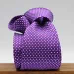 Cruciani &amp; Bella
100% Printed Silk

Self-Tipped
Purple, White Pindots Tie
Handmade in Rome, Italy.

8 cm x 150 cm
#8853