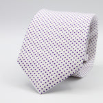 Cruciani &amp; Bella
100% Printed Silk

Self-Tipped
White, Purple Pindots Tie
Handmade in Rome, Italy.

8 cm x 150 cm
#8854