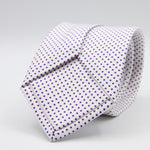 Cruciani &amp; Bella
100% Printed Silk

Self-Tipped
White, Purple Pindots Tie
Handmade in Rome, Italy.

8 cm x 150 cm
#8854