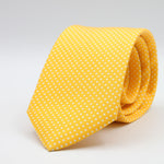 Cruciani &amp; Bella
100% Printed Silk

Self-Tipped
Yellow and White Pindots Tie&nbsp;
Handmade in Rome, Italy.

8 cm x 150 cm
#8855