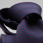 Cruciani &amp; Bella
100% Silk
Printed
Self-Tipped
Blue and Red Pin Dots Tie
Handmade in Rome, Italy.
8 cm x 150 cm
#9303