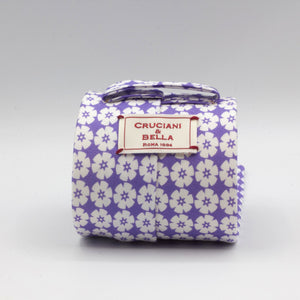 Cruciani & Bella - Silk - Violet and White Tie 