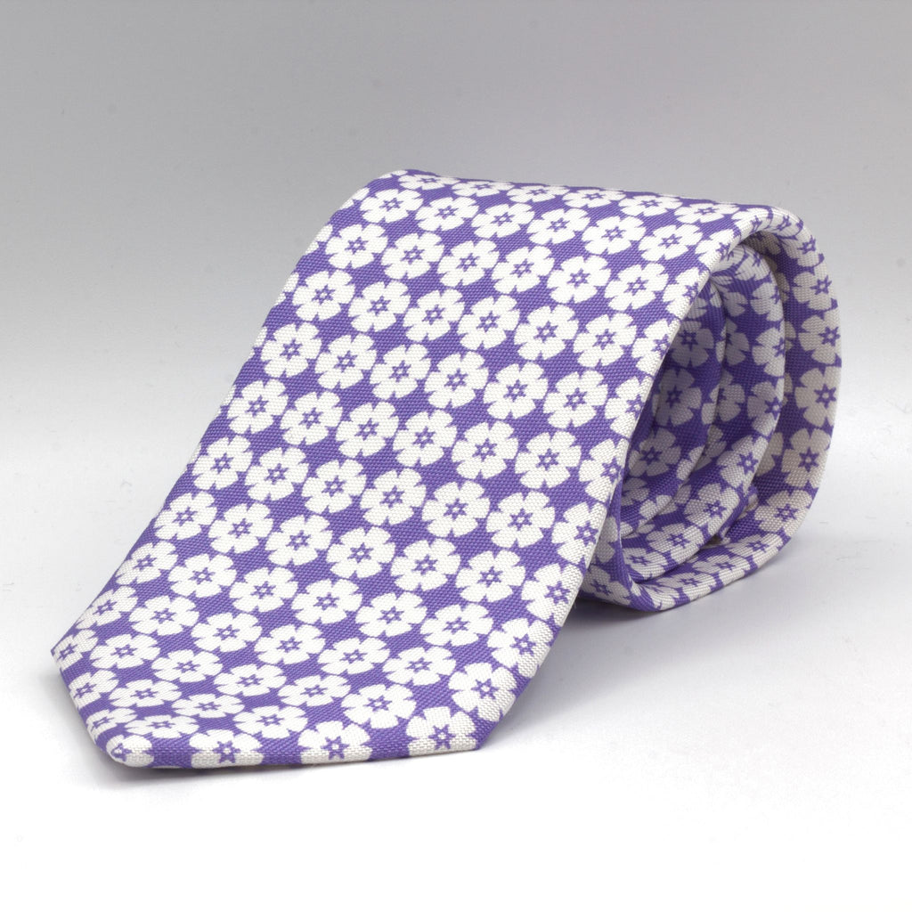 Cruciani & Bella - Silk - Violet and White Tie 