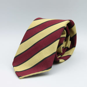 Cruciani & Bella 100% Silk Slim Shape Jacquard  Unlined Regimental "West Indian Regiment" Red, Yellow and Black stripes tie Handmade in Italy 8 cm x 150 cm #5681