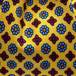 Cruciani &amp; Bella
100% Printed Silk&nbsp;
Tipped
Yellow, Red and Light Blue Motif Tie
Handmade in Italy
8 cm x 148 cm
New Old Stock