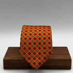 Cruciani &amp; Bella
100% Printed Silk&nbsp;
Tipped
Orange, Red and Yellow Motif Tie
Handmade in Italy
8 cm x 148 cm
New Old Stock