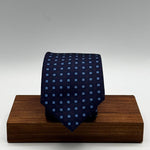 Cruciani &amp; Bella
100% Printed Silk&nbsp;
Tipped
Blue, Red and Light Blue Motif Tie
Handmade in Italy
8 cm x 148 cm
New Old Stock