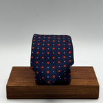 Cruciani &amp; Bella
100% Printed Silk&nbsp;
Tipped
Blue Red and White Motif Tie
Handmade in Italy
8 cm x 148 cm
New Old Stock
