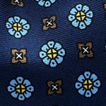 Cruciani &amp; Bella
100% Printed Silk&nbsp;
Tipped
Blue, Light Blue and Brown Floral Motif Tie
Handmade in Italy
8 cm x 148 cm
New Old Stock