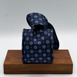 Cruciani &amp; Bella
100% Printed Silk&nbsp;
Tipped
Blue, Light Blue and Brown Floral Motif Tie
Handmade in Italy
8 cm x 148 cm
New Old Stock