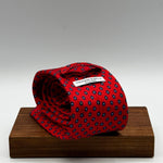 Cruciani &amp; Bella
100% Printed Silk&nbsp;
Tipped
Red, Blue, Light Blue and Yellow Motif Tie
Handmade in Italy
8 cm x 148 cm
New Old Stock