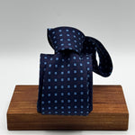 Cruciani &amp; Bella
100% Printed Silk&nbsp;
Tipped
Blue, Red and Light Blue Motif Tie
Handmade in Italy
8 cm x 148 cm
New Old Stock