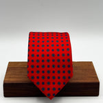 Cruciani &amp; Bella
100% Printed Silk&nbsp;
Tipped
Red, Blue, Light Blue and Yellow Motif Tie
Handmade in Italy
8 cm x 148 cm
New Old Stock