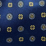 Cruciani &amp; Bella
100% Printed Silk&nbsp;
Tipped
Blue, Light Blue and Beige Floral Motif Tie
Handmade in Italy
8 cm x 148 cm
New Old Stock