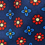 Cruciani &amp; Bella
100% Printed Silk&nbsp;
Tipped
Blue Red and Light Yellow Motif Tie
Handmade in Italy
8 cm x 148 cm
New Old Stock
