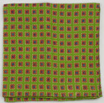 Cruciani &amp; Bella
Hand-rolled&nbsp;&nbsp;
100% Linen
Light Green, Orange, Red and Blue
Motif Pocket Square
Made in Italy
33 cm X 33 cm
#0536