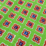Cruciani &amp; Bella
Hand-rolled&nbsp;&nbsp;
100% Linen
Light Green, Orange, Red and Blue
Motif Pocket Square
Made in Italy
33 cm X 33 cm
#0536