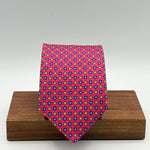 Cruciani &amp; Bella
100% Printed Silk&nbsp;
Tipped
Pink, Light Blue, Yellow and White Motif Tie
Handmade in Italy
8,5 cm x 148 cm
New Old Stock
#10137