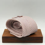 Drake's for Cruciani &amp; Bella
100% Printed Silk&nbsp;
Self Tipped
White, Light Blue and Red Motif
Handmade in England
9,5 cm x 148 cm