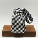 Drake's for Cruciani &amp; Bella
100%&nbsp; Woven Silk
Tipped
Blue, Off White and Grey Square motif Tie
Handmade in London, England
7,5 cm x 149 cm