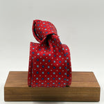 Cruciani &amp; Bella
100% Printed Silk&nbsp;
Tipped
Red, light Blue and White Motif Tie
Handmade in Italy
8 cm x 148 cm
New Old Stock