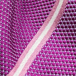 Cruciani &amp; Bella
100% Silk&nbsp;
Woven Jacquard
Tipped&nbsp;
Purple, Light Pink and White Stripes
Handmade in Italy
8 cm x 148 cm
New Old Stock
