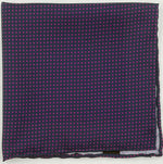 Cruciani &amp; Bella
Hand-rolled&nbsp;&nbsp;
100% Silk
Blue and Fucsia
Dots Pocket Square
Made in Italy
33 cm X 33 cm
#10351