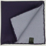 Cruciani & Bella - Silk - Navy Blue with Fucsia Dots Pocket Square #10351