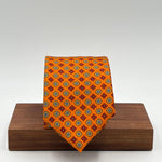 Cruciani &amp; Bella
100% Printed Silk&nbsp;
Tipped
Orange, Yellow, Red LIght Blue Motif Tie
Handmade in Italy
8,5 cm x 148 cm
New Old Stock
#10442