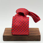 Cruciani &amp; Bella
100% Printed Silk&nbsp;
Tipped
Red , Blue, Yellow and Light Blue Motif Tie
Handmade in Italy
8,5 cm x 148 cm
New Old Stock
#10516