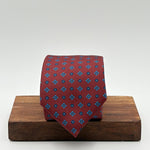 Cruciani &amp; Bella
100% Printed Silk&nbsp;
Tipped
Red Wine, Light Blue and Yellow Motif Tie
Handmade in Italy
8,5 cm x 148 cm
New Old Stock
#10517