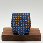Cruciani &amp; Bella
100% Printed Silk&nbsp;
Tipped
Blue, Light Blue, Orange and Yellow Motif Tie
Handmade in Italy
8,5 cm x 148 cm
New Old Stock
#10519