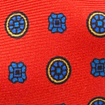 Cruciani &amp; Bella
100% Printed Silk&nbsp;
Tipped
Red , Light Blue and Yellow Motif Tie
Handmade in Italy
8,5 cm x 148 cm
New Old Stock
#10523