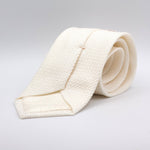  Cruciani &amp; Bella 100% Silk Garza Grossa Woven in Italy Tipped White Tie Handmade in Italy 8 cm x 150 cm