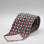 Cruciani & Bella - Madder Silk  - White, Blue, Red and Yellow Unlined Printed Tie