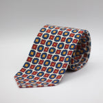 Cruciani & Bella - Madder Silk  - White, Blue, Red and Yellow Unlined Printed Tie