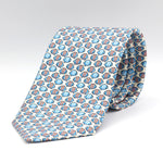 Cruciani & Bella - Silk - White,  Blue, White and Orange Fish Tie