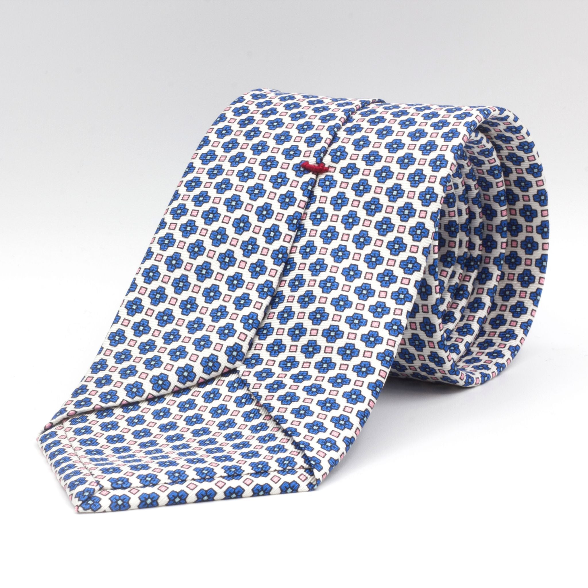 Cruciani & Bella - Silk - White,  Blue and Pink n Tie 